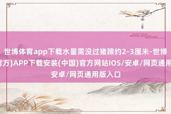世博体育app下载水量需没过猪蹄约2-3厘米-世博体育(官方)APP下载安装(中国)官方网站IOS/安卓/网页通用版入口