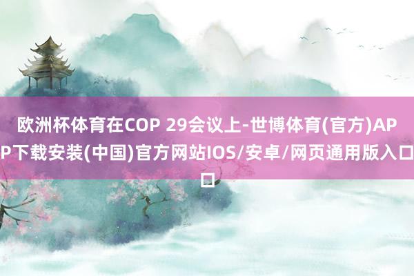 欧洲杯体育在COP 29会议上-世博体育(官方)APP下载安装(中国)官方网站IOS/安卓/网页通用版入口